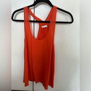 Orange silk racer back tank